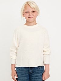 Image number 1 showing, SoSoft Long-Sleeve Ribbed Sweater for Girls