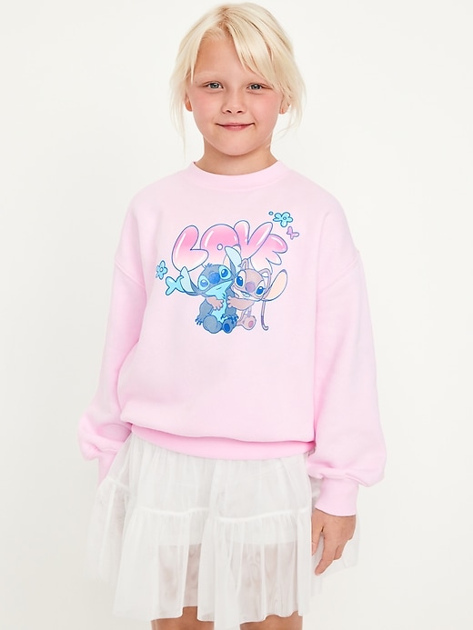 View large product image 1 of 4. Disney© Lilo & Stitch Oversized Graphic Tunic Sweatshirt for Girls
