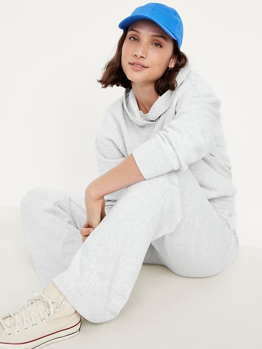 L'image numéro 3 présente Pantalon en coton ouaté à jambe large et à taille haute PurConfort