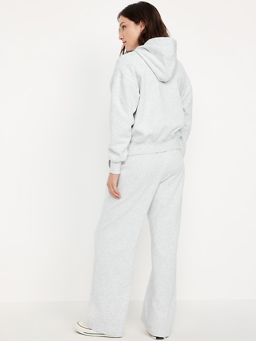 L'image numéro 2 présente Pantalon en coton ouaté à jambe large et à taille haute PurConfort