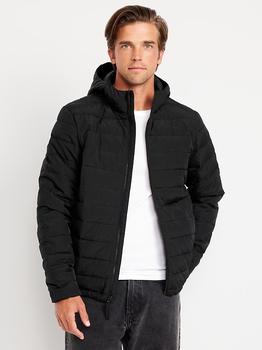 Image number 1 showing, Water-Resistant Narrow-Channel Nylon Puffer Jacket