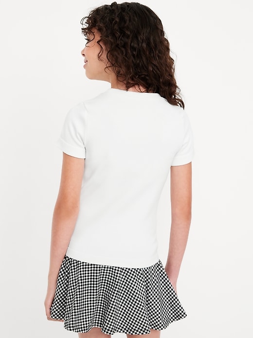 View large product image 2 of 3. Fitted Seamless Ribbed Performance Top for Girls
