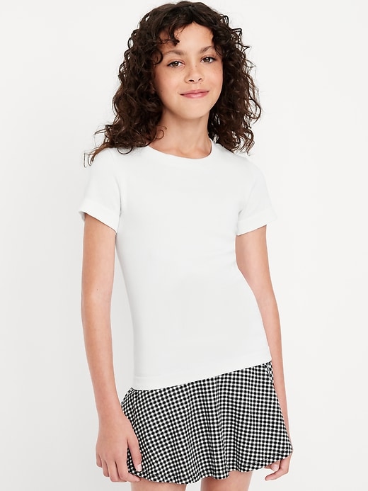View large product image 1 of 3. Fitted Seamless Ribbed Performance Top for Girls