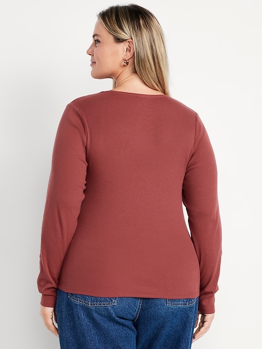 Image number 8 showing, Long-Sleeve Square-Neck Top