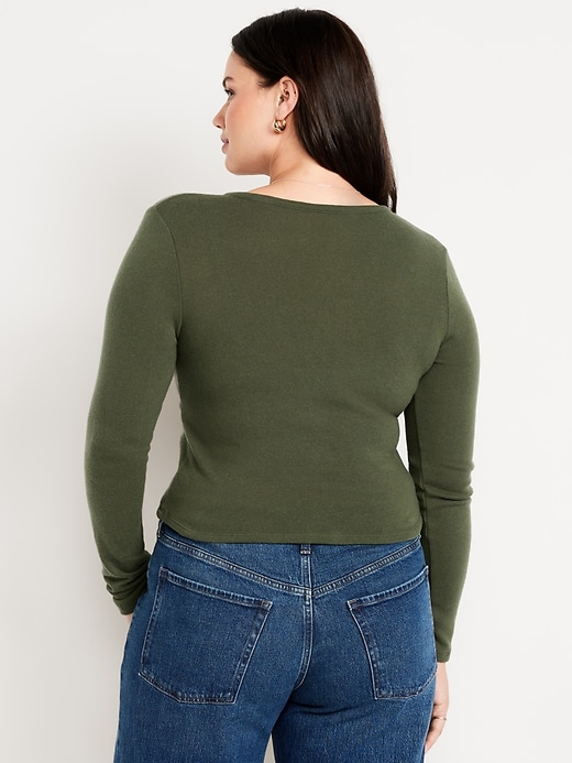 Image number 5 showing, Long-Sleeve Wrap-Front Top