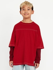 Image number 1 showing, 2-In-1 Oversized T-Shirt for Boys