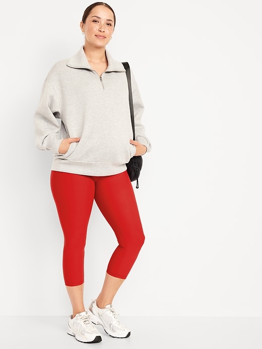 Image number 3 showing, Maternity Full-Panel PowerSoft Crop Leggings