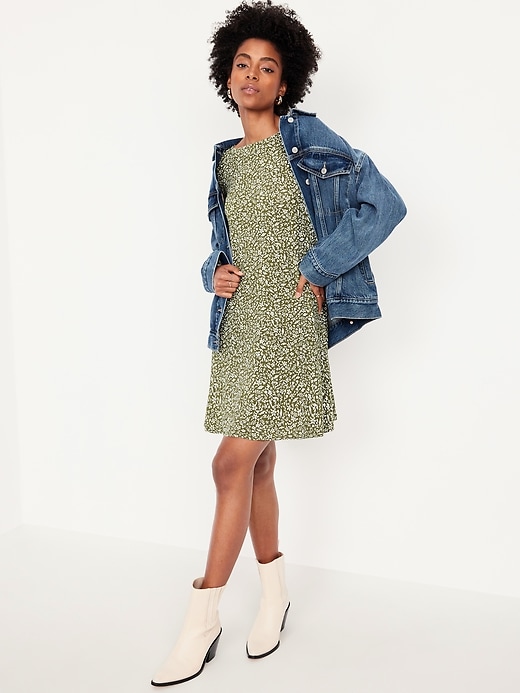 Image number 3 showing, Long-Sleeve Mini Swing Dress