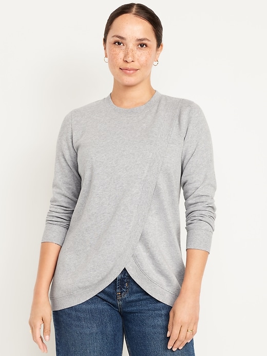 Image number 1 showing, Maternity SoComfy Crossover Nursing Tunic Sweatshirt