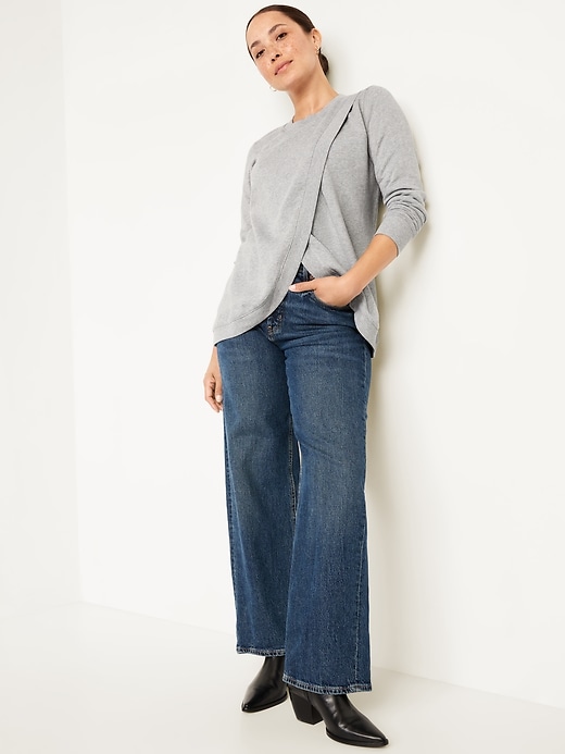 Image number 3 showing, Maternity SoComfy Crossover Nursing Tunic Sweatshirt