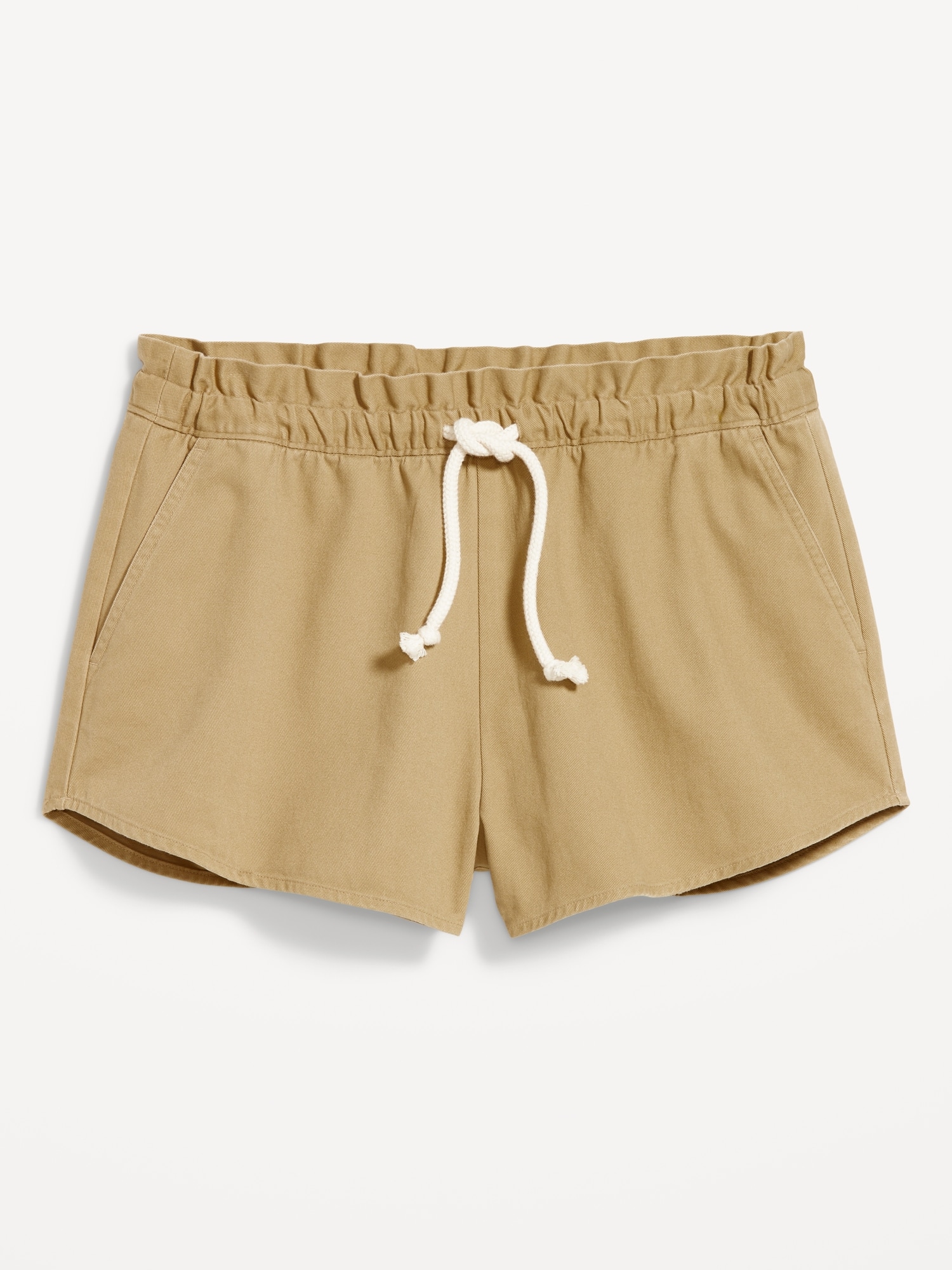 Mid-Rise Twill Volume Shorts