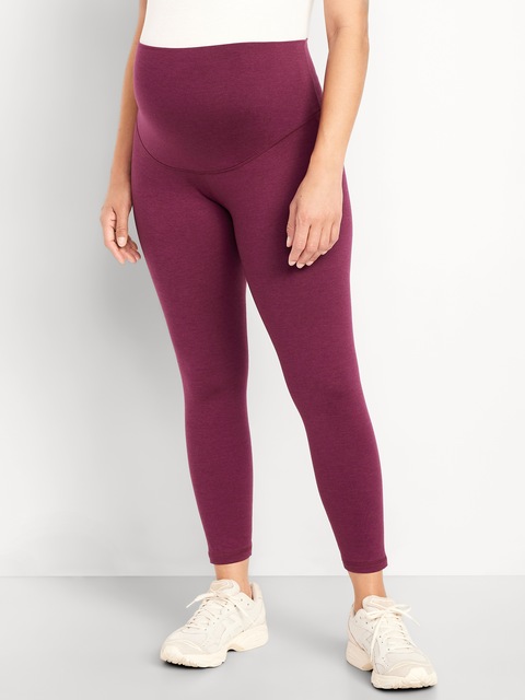 Legging NuageConfo à panneau couvrant et longueur 7/8 de maternité - Violet