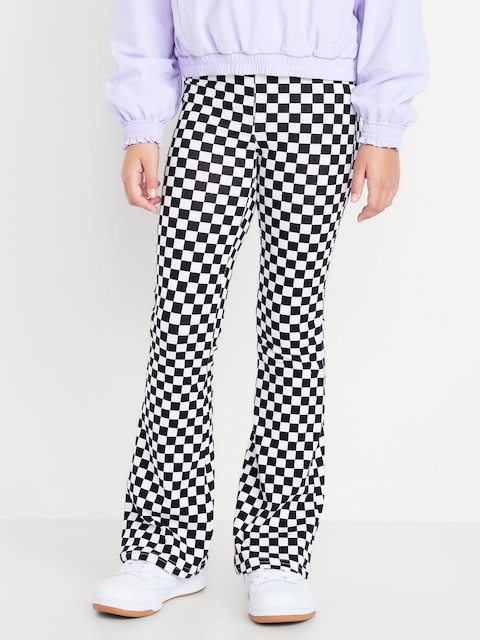 Legging évasé à motif et à taille haute pour fille - Noir