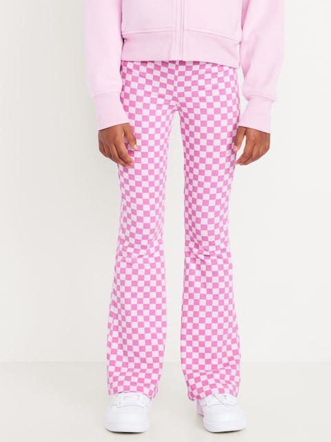 Printed High-Waisted Flared Leggings for Girls