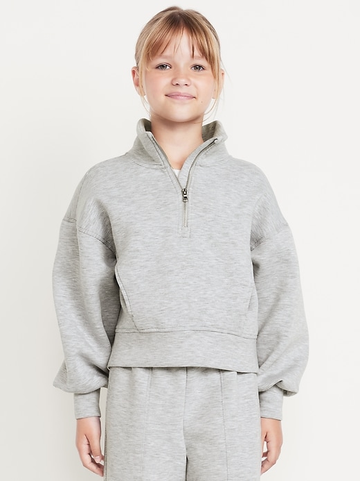 Image number 1 showing, Half-Zip Bounce Fleece Pullover Sweatshirt for Girls
