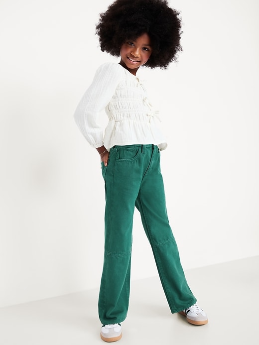 Image number 3 showing, High-Waisted Baggy Wide-Leg Jeans for Girls