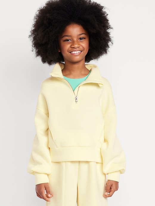 Image number 1 showing, Half-Zip Bounce Fleece Pullover Sweatshirt for Girls