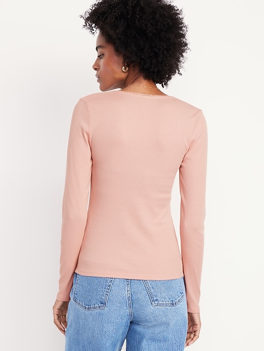 Image number 2 showing, Long-Sleeve Square-Neck Top