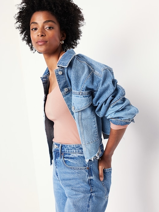 Image number 3 showing, Long-Sleeve Square-Neck Top