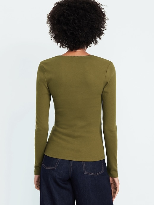 Image number 2 showing, Long-Sleeve Square-Neck Top