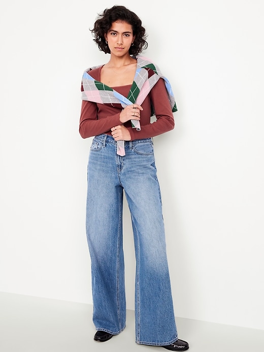 Image number 3 showing, Long-Sleeve Square-Neck Top
