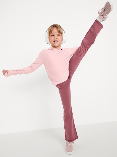 CloudMotion Side-Ruched Performance Hoodie for Girls - Fairytale Rose