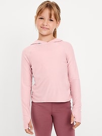 Image number 2 showing, CloudMotion Side-Ruched Performance Hoodie for Girls