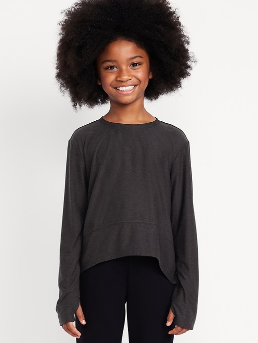 Image number 1 showing, CloudMotion Long-Sleeve Performance T-Shirt for Girls