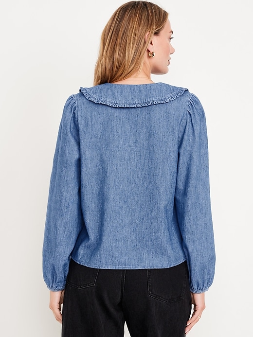 Image number 2 showing, Ruffle-Collar Cutwork Top