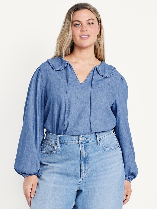 Image number 7 showing, Ruffle-Collar Cutwork Top