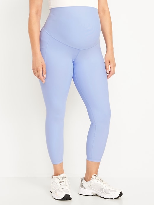 Image number 1 showing, Maternity Full-Panel PowerSoft 7/8 Leggings