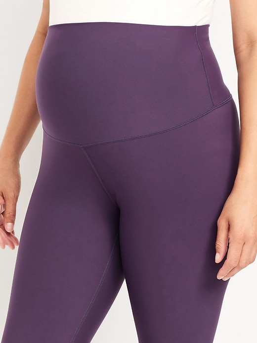 Image number 5 showing, Maternity Full-Panel PowerSoft Crop Leggings