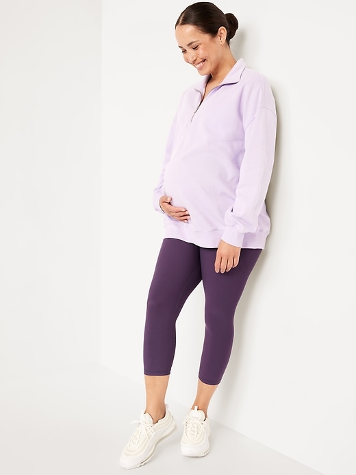 Image number 3 showing, Maternity Full-Panel PowerSoft Crop Leggings