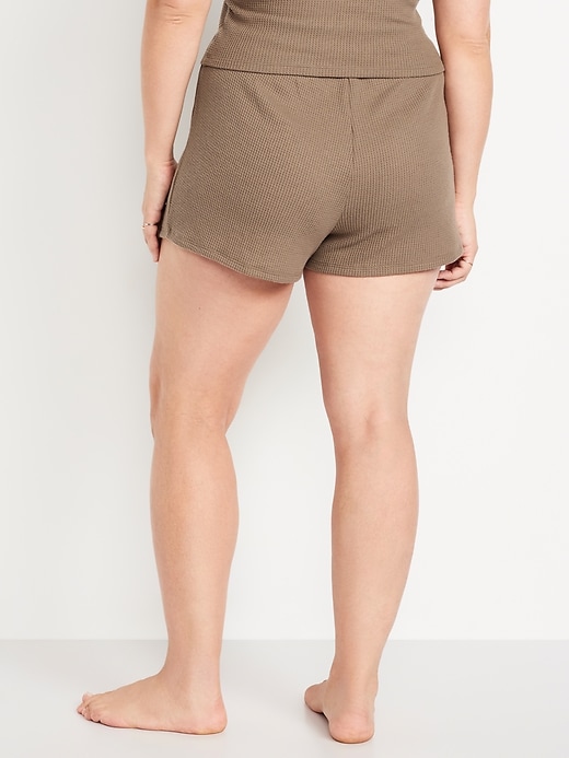 Image number 6 showing, High-Waisted Cozy Waffle Pajama Shorts