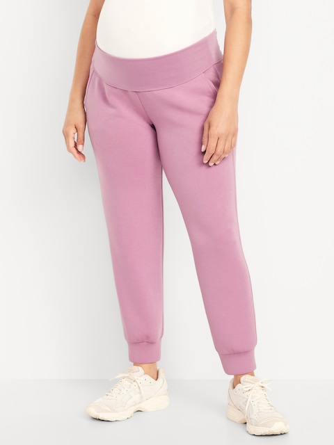 Pantalon de jogging en molleton raffiné à taille rabattable de maternité - Multi