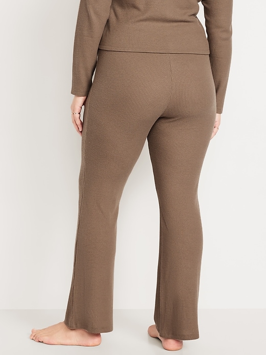 Image number 6 showing, High-Waisted Cozy Waffle Flare Pants