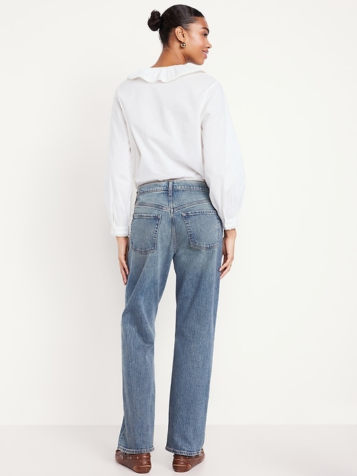 Image number 3 showing, Mid-Rise Slouchy Straight Jeans