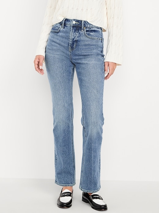 L'image numéro 2 présente Jean semi-évasé à taille très haute
