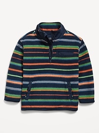 Image number 1 showing, Oversized Microfleece Quarter-Zip Pullover Sweater for Toddler Boys