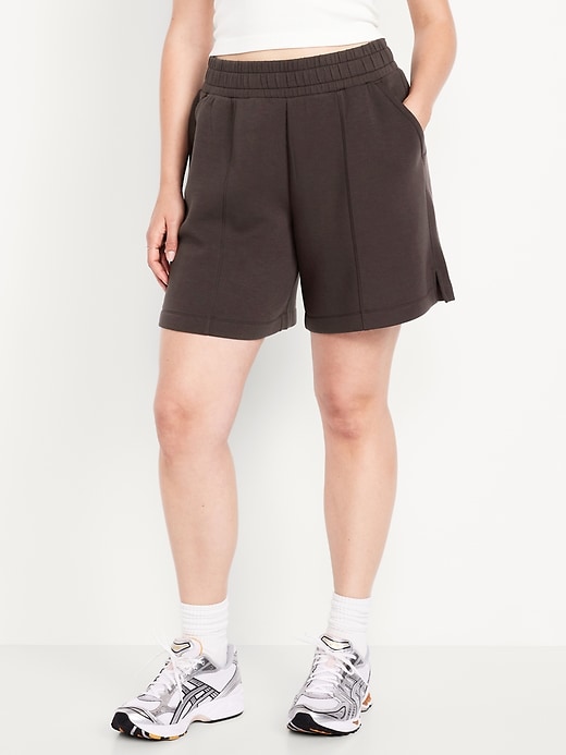Image number 8 showing, High-Waisted Bounce Fleece Shorts -- 8-inch inseam