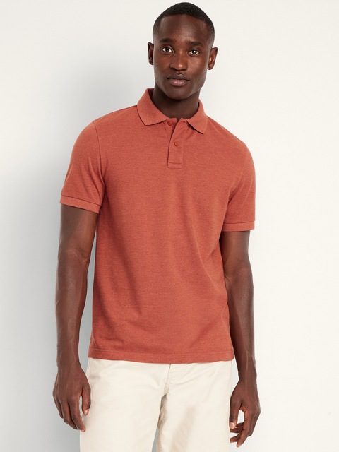 Polo en piqué d’uniforme pour Homme - Rouge Chiné Personnalisé