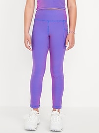 View large product image 4 of 6. High-Waisted PowerSoft Ribbed Performance 7/8 Leggings for Girls