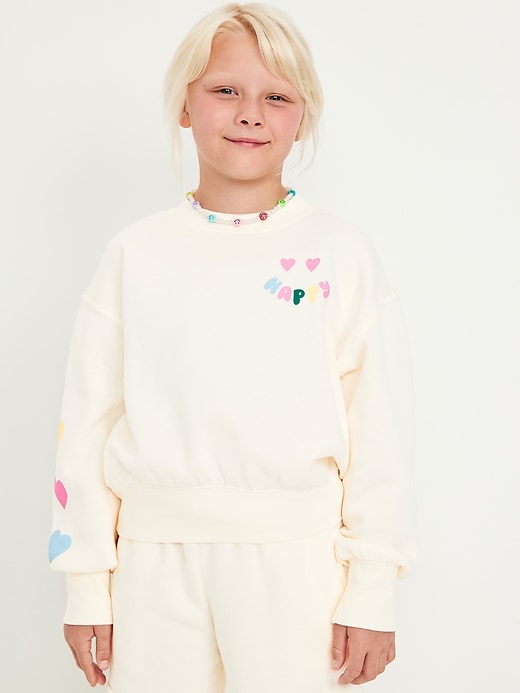 View large product image 1 of 3. Favorite Fleece Oversized Graphic Sweatshirt for Girls
