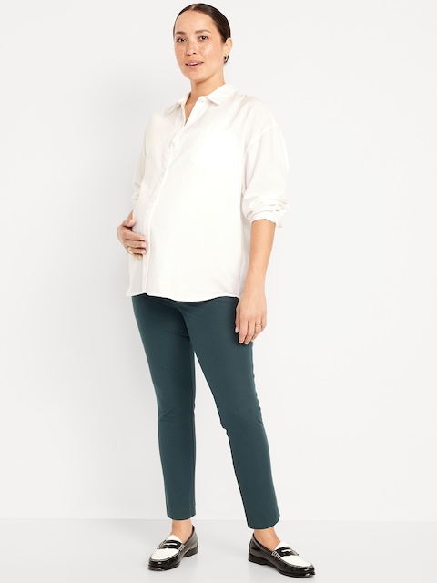 Maternity Full-Panel Pixie Ankle Pants - Green