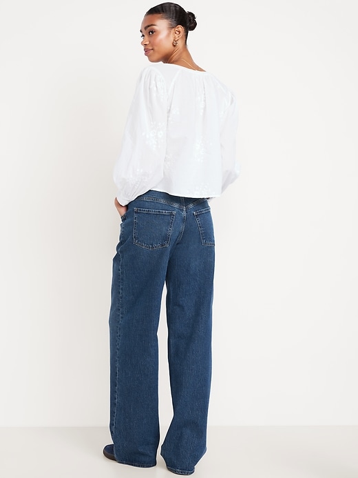 L'image numéro 3 présente Jean coupe détendue à jambe large à taille basse moyenne