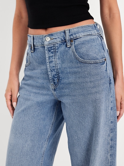 Image number 5 showing, Mid-Rise Slouchy Wide-Leg Jeans