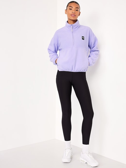 Image number 3 showing, Oversized Performance Microfleece Cropped Half Zip