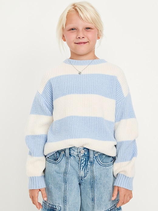 Image number 1 showing, Oversized Crew-Neck Sweater for Girls