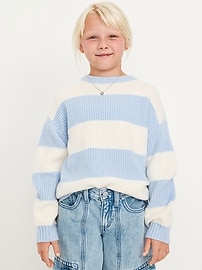 Image number 1 showing, Oversized Crew-Neck Sweater for Girls
