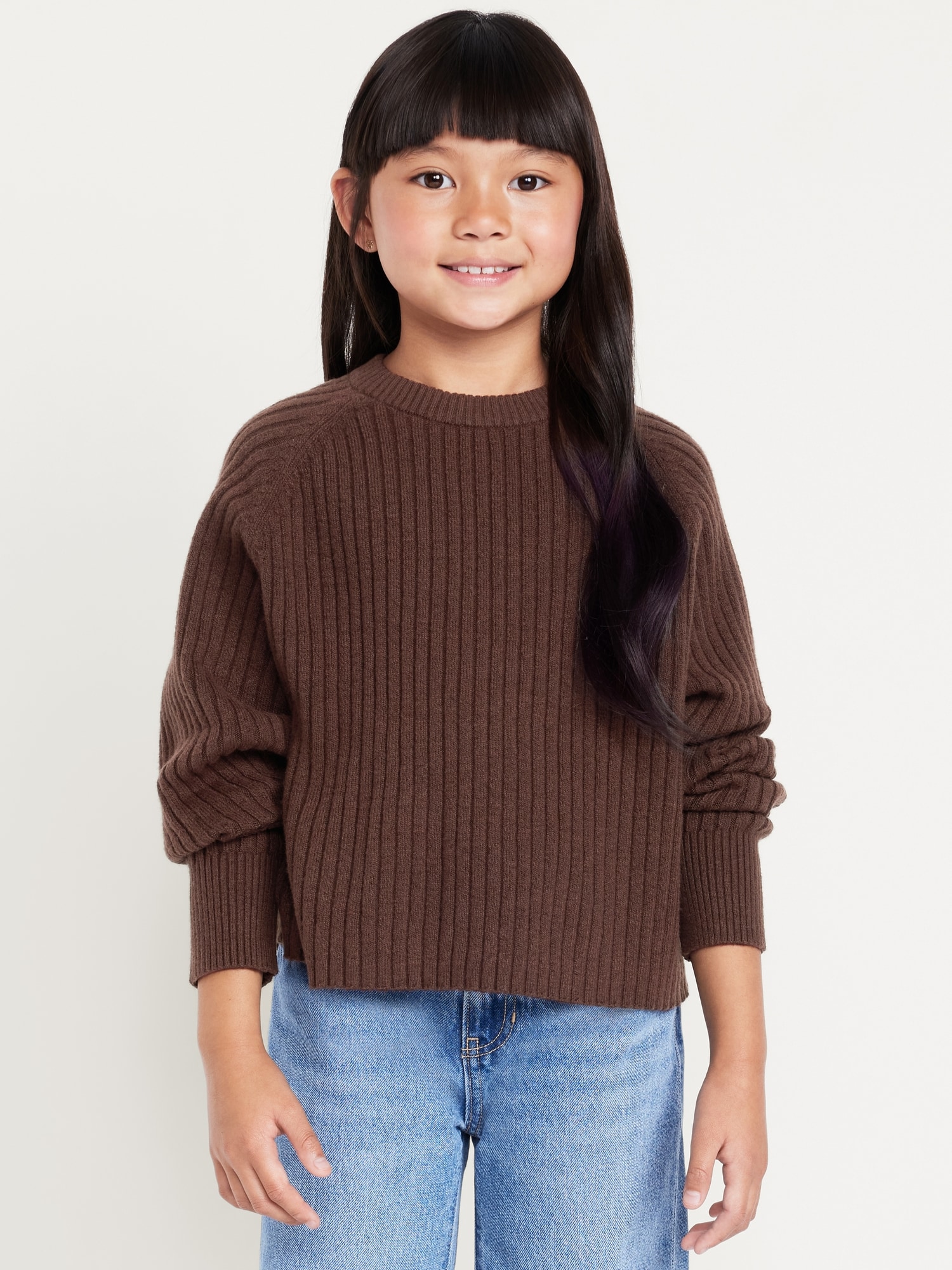 SoSoft Long-Sleeve Ribbed Sweater for Girls